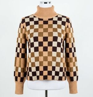 NEW EMILY MCCARTHY cameron turtleneck sweater in tweed
